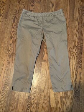 SOJO Khaki Cropped Trousers Pants Flat Front Size 14